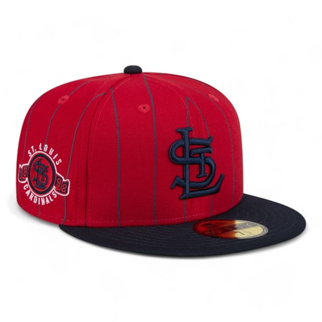 St. Louis Cardinals Red Pin Stripe Navy Two Tone 1892 Patch Gray