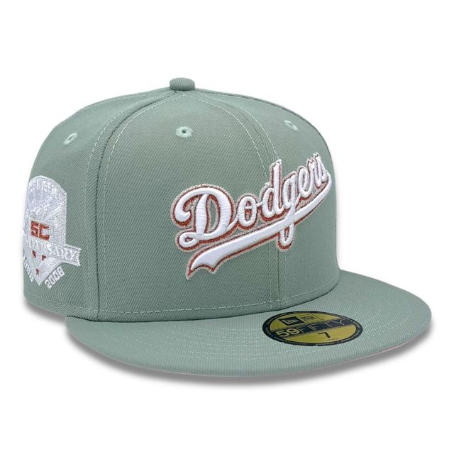 Los Angeles Dodgers Script Everest Green 50th Anni Patch Pink UV