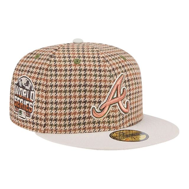 Atlanta Braves Brown Houndstooth New Era 59FIFTY Fitted Hat | Pro