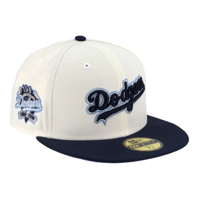 Los Angeles Dodgers Chrome and Navy Script 100th Anniversary Patch