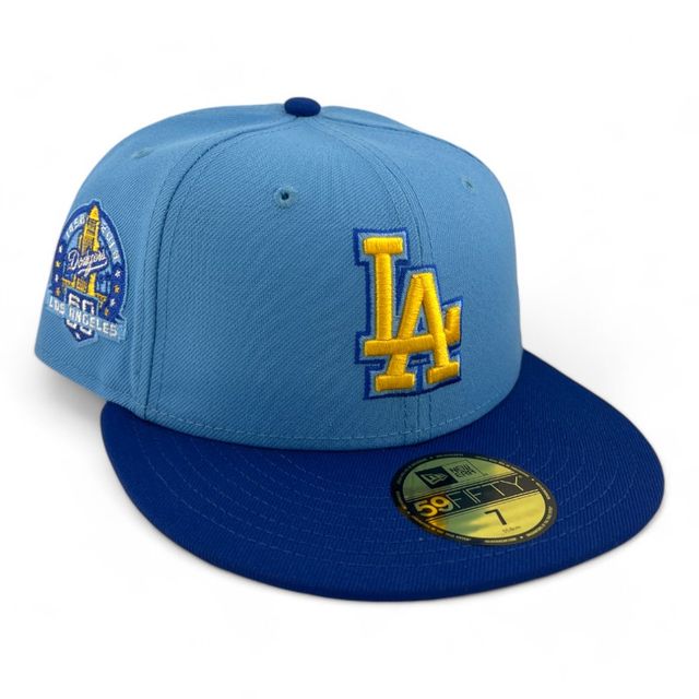 Los Angeles Dodgers Sky Blue and Royal 60th Anniversary Patch Gray