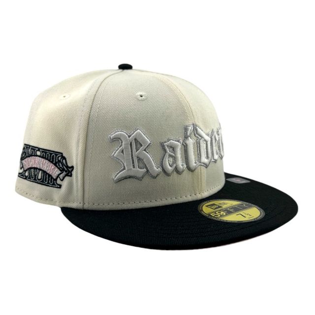 Las Vegas Raiders Chrome and Black Old English SB XVIII Patch Pink