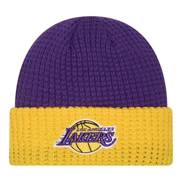 Los Angeles Lakers Purple and Yellow Waffled Knit Beanie Hat | Pro