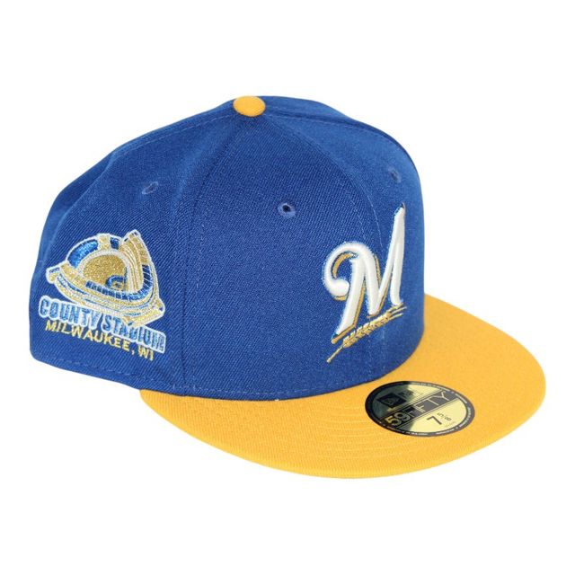 Milwaukee Brewers Blue and Yellow County Stadium Patch Gray