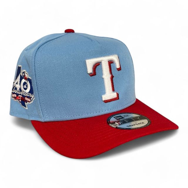 Texas Rangers Light Blue and Red New Era 9FIFTY A-Frame