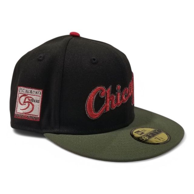 Chicago White Sox Black and Olive Green Red Metallic 95th Anni