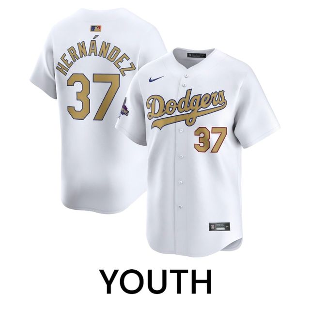 Men's #37 Teoscar Hernandez Los Angeles Dodgers White
