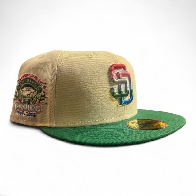 【US限定】 NEW ERA 59FIFTY San Diego Padres Stone&Green San Diego Padres Tan and Green Stadium Patch Serape UV New