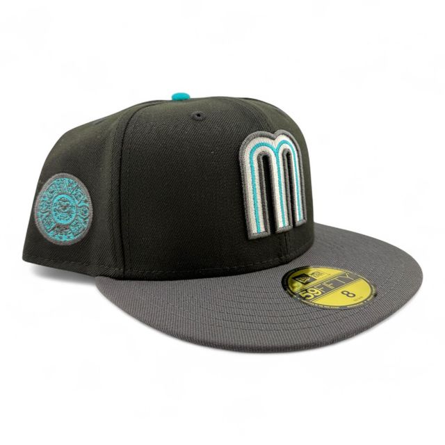 Mexico Black Teal and Graphite Aztec Patch Gray UV New Era 59FIFTY