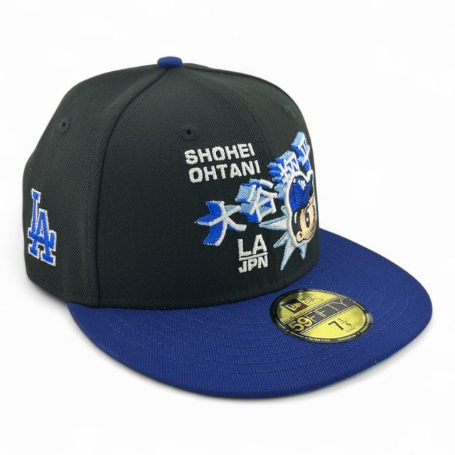 Los Angeles Dodgers Black and Royal Blue LA Patch Icy Blue UV New
