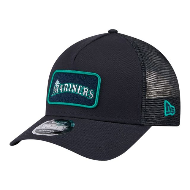 Seattle Mariners Navy Patch Trucker New Era 9FORTY M-Crown A-Frame