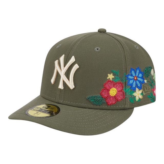 New York Yankees Olive Tonal Floral Pre-Curved New Era 59FIFTY