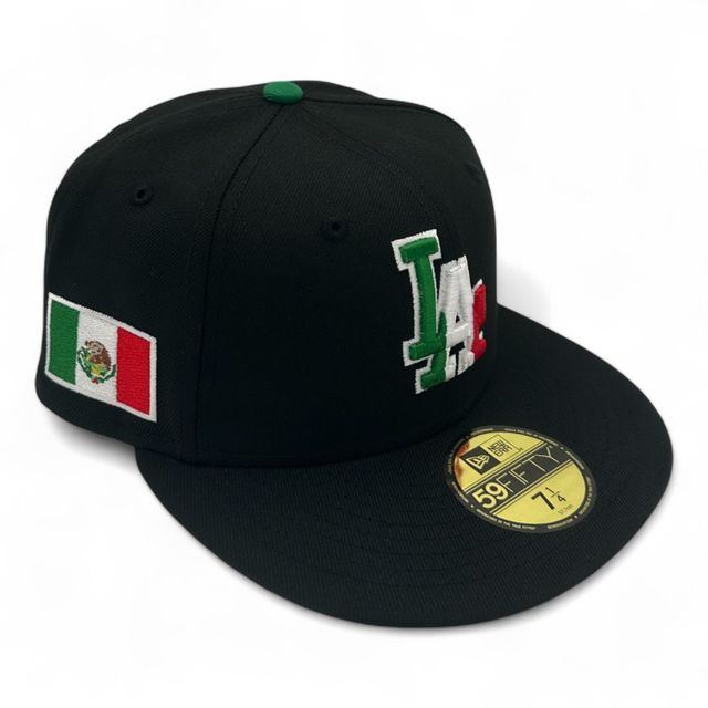 Los Angeles Dodgers Black Mexico Flag Patch Red UV New Era 59FIFTY