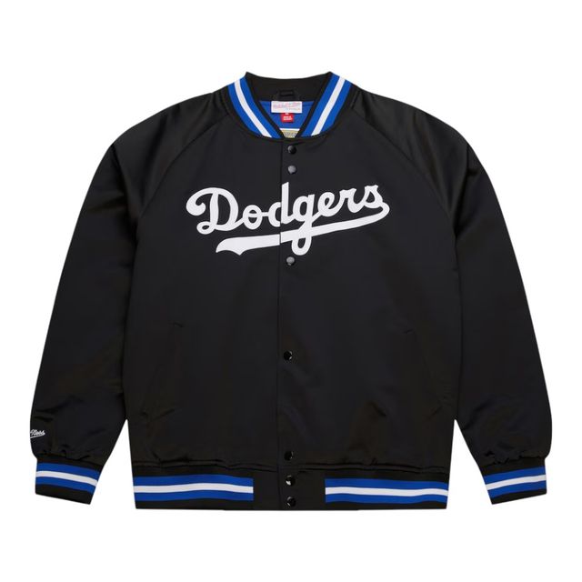 Los Angeles Dodgers Black Lightweight Satin Raglan Full-Snap