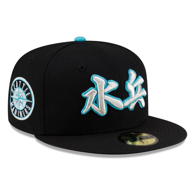 帽子 MFC NEW ERA 59FIFTY MARINERS by SOSHI Seattle Mariners Black Teal Mariners Chinese Characters New Era