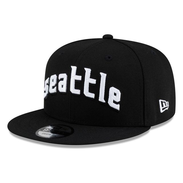 Seattle Mariners Black White seattle Lowercase Wordmark New Era
