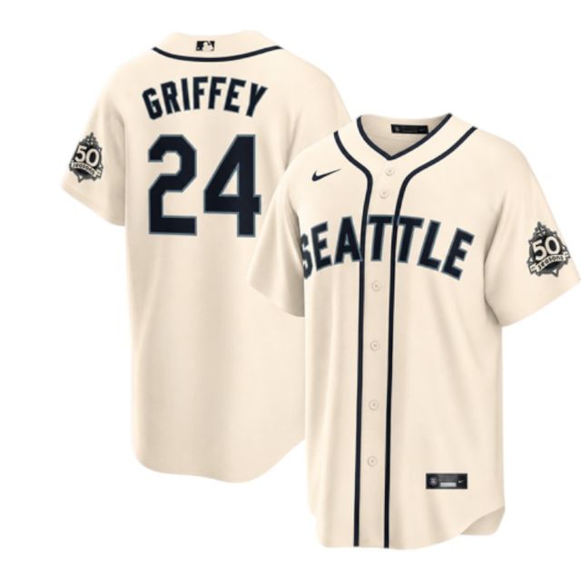 未使用品 SEATTLE MARINERS, 24 GRIFFEY ユニフォーム VINTAGE Ken Griffey Jr. #24 Mariners Throwback Black Sewn Stitched
