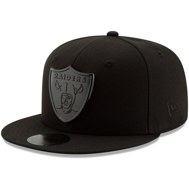 Las Vegas Raiders New Era 59fifty Blackout slick sized hat | Pro