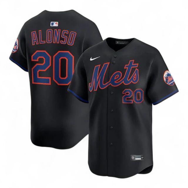 New York Mets Pete Alonso Nike 2022 Alternate Black Replica Player