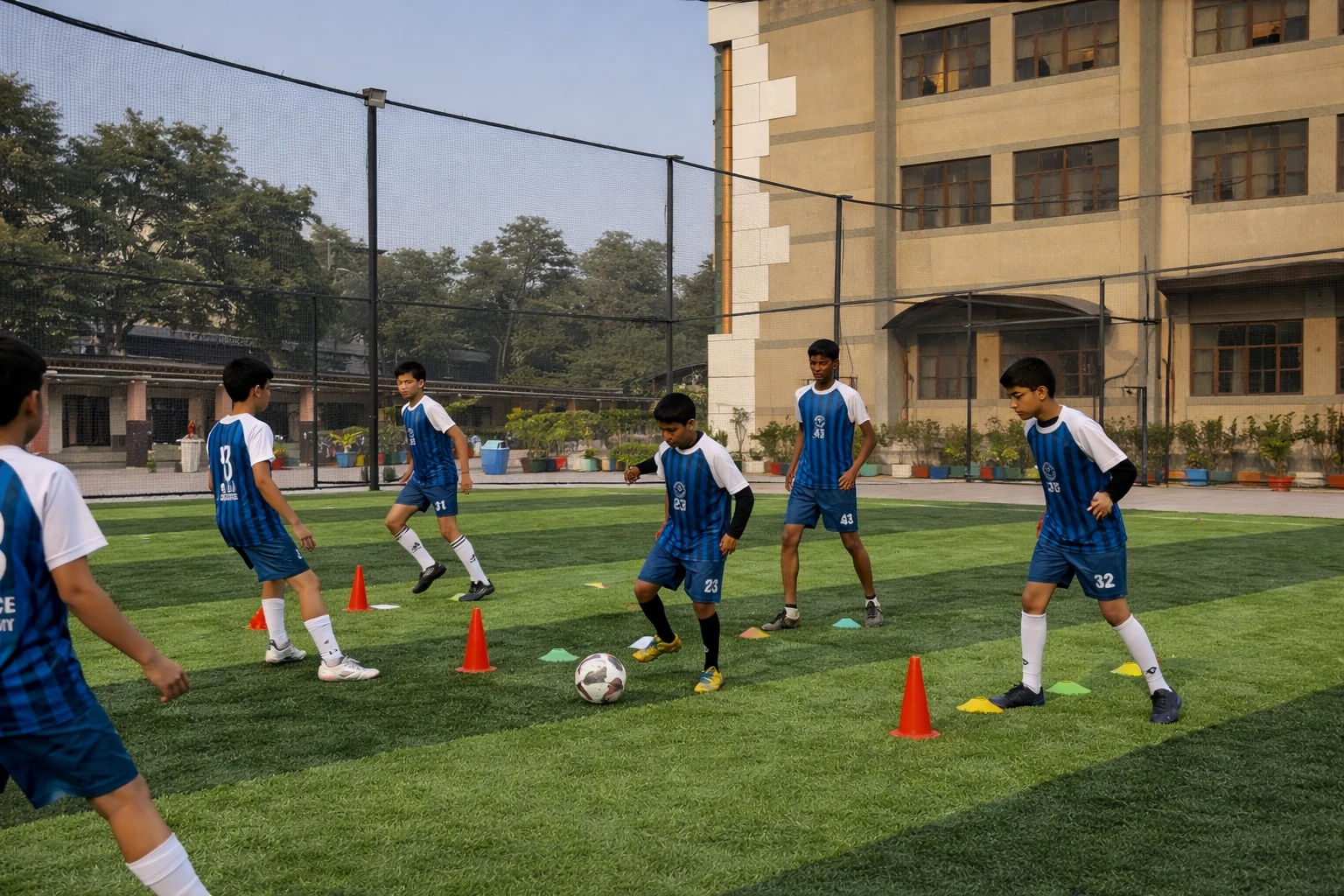 Professional football coaching session