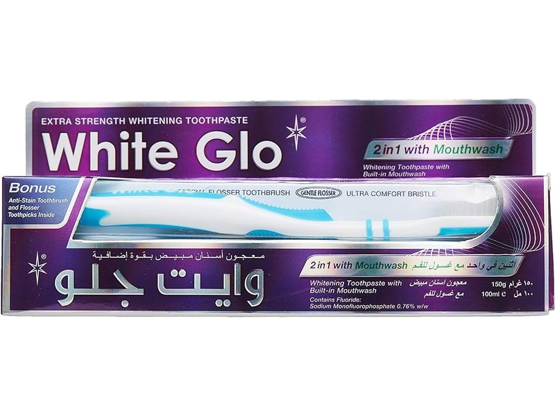 WHITE GLO TOOTHPASTES  100 ML 2IN1