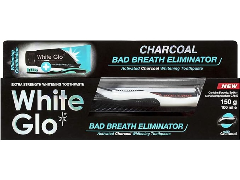 White glo toothpaste bad breath eliminator charocal 150mg