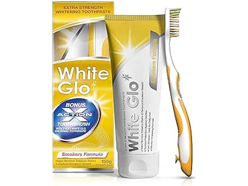 WHITE GLO TOOTHPASTE SMOKERS FORMULA 150G T/B FREE