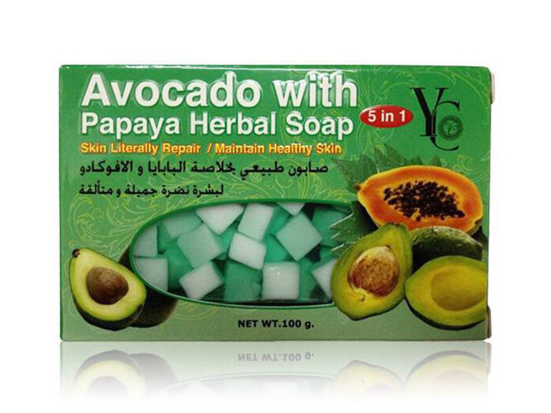 Yc avocado with papaya herbal 5 in 1 soap 100 mg