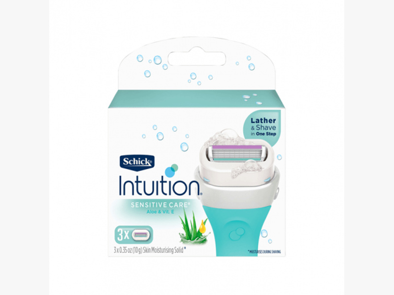 Schick intuition shaving razor and foaming mousse with aloe vera and vitamin e - 3 pieces Schick intuition shaving razor and foaming mousse with aloe vera and vitamin e - 3 pieces