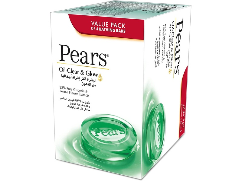 PEARS SOAP BAR OIL CLEAR & GLOW 125 GM X 4