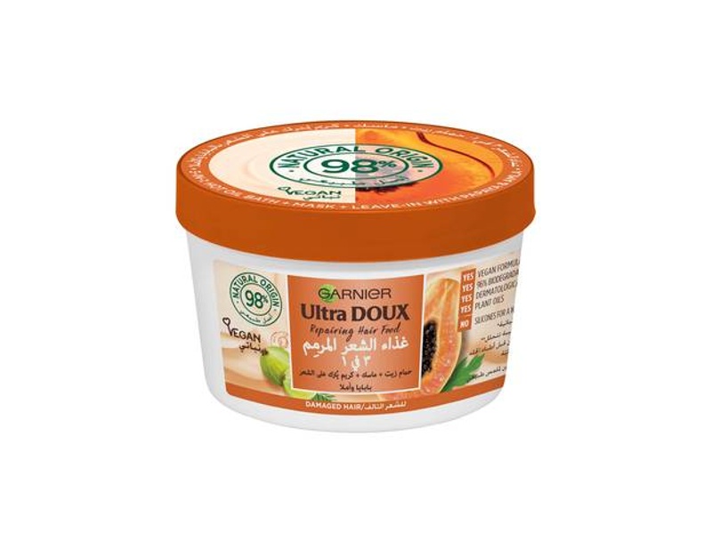 Garnier ultra doux hair food repairing papaya&amla3-in-1- 390ml