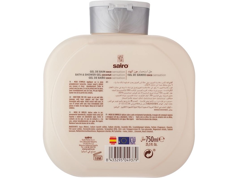 Sairo shower gel 750 ml coconut