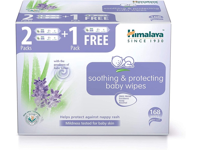 Himalaya baby wipes soothing & protecting 56 pack 2+1pack