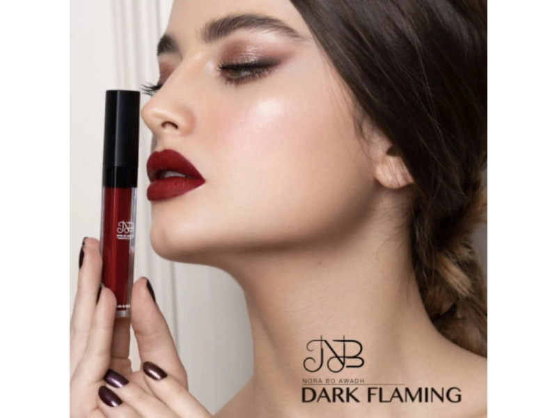 Nora bo awadh waterproof liquid lipstick -  dark flaming