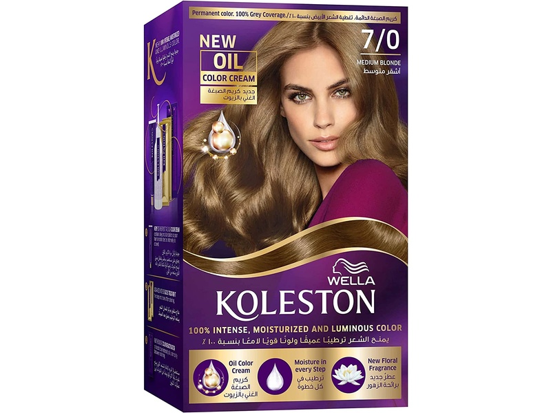 Koleston hair color kit 50 ml 7/0 medium blonde