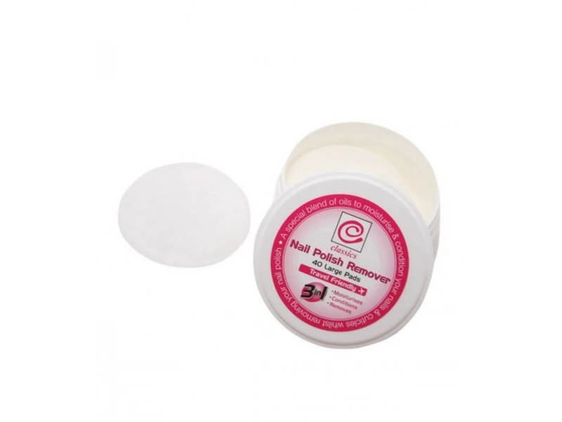 Classics nail polish remover 40pads travel box