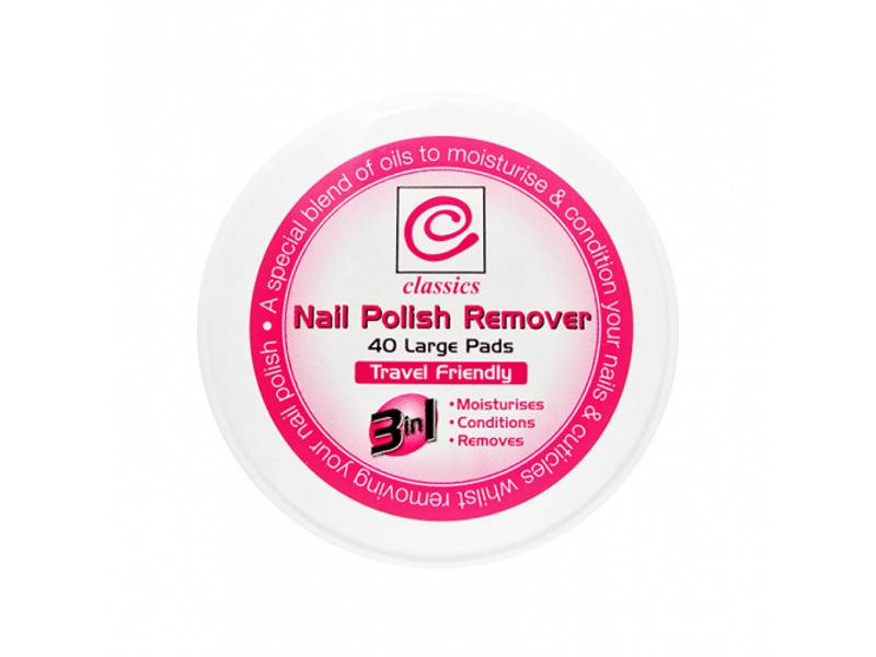 Classics nail polish remover 40pads travel box