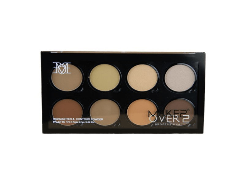 Make over 22 highlighter & contour powder palette - light