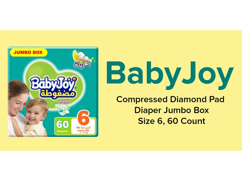 Babyjoy diapers no6 jumbo box 60 pads