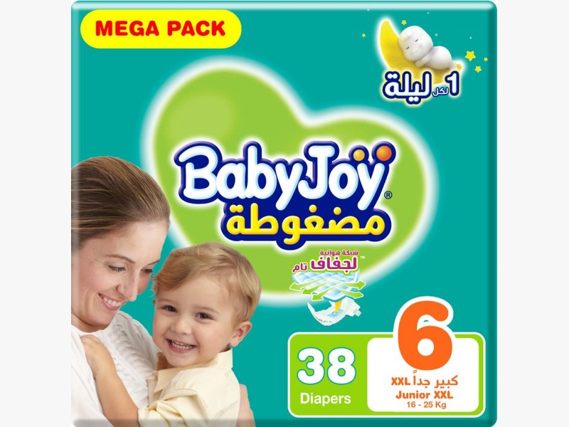 Babyjoy diapers no6 junr xxl 38 pads