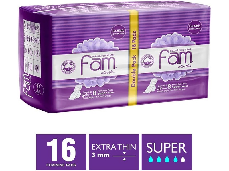 Fam extra thin maxi  super 16 pads