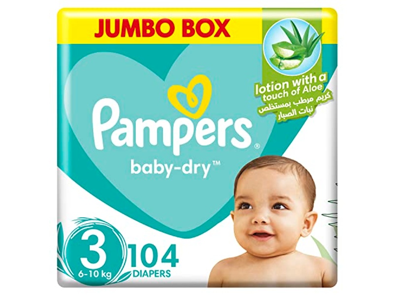 PAMPERS DIAPERS NO3 JUMPO BOX 104 PADS