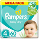 PAMPERS DIAPERS NO4 JUMPO  60 PADS