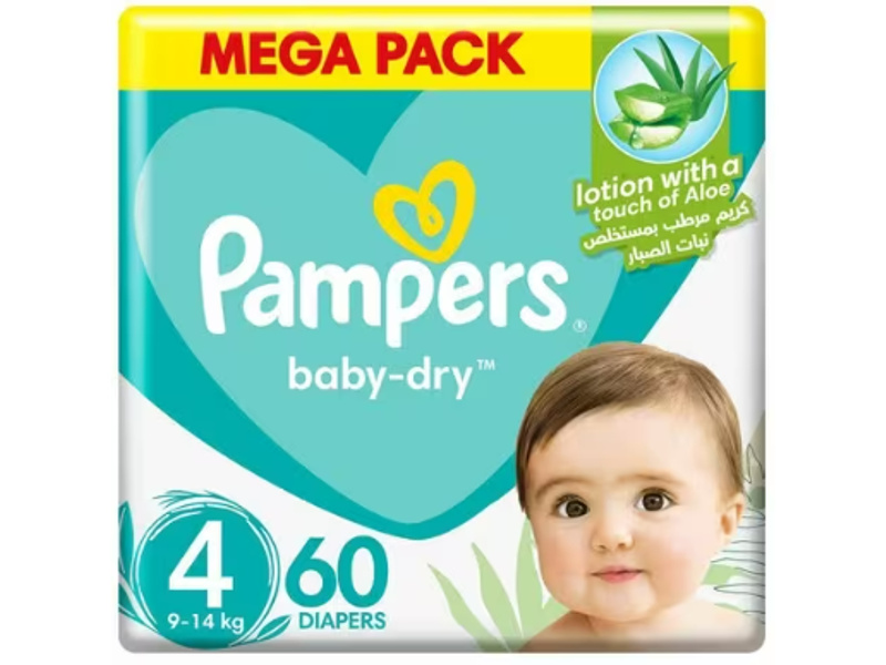 PAMPERS DIAPERS NO4 JUMPO  60 PADS