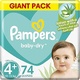 PAMPERS DIAPERS NO4+ MEGA  74 PADS