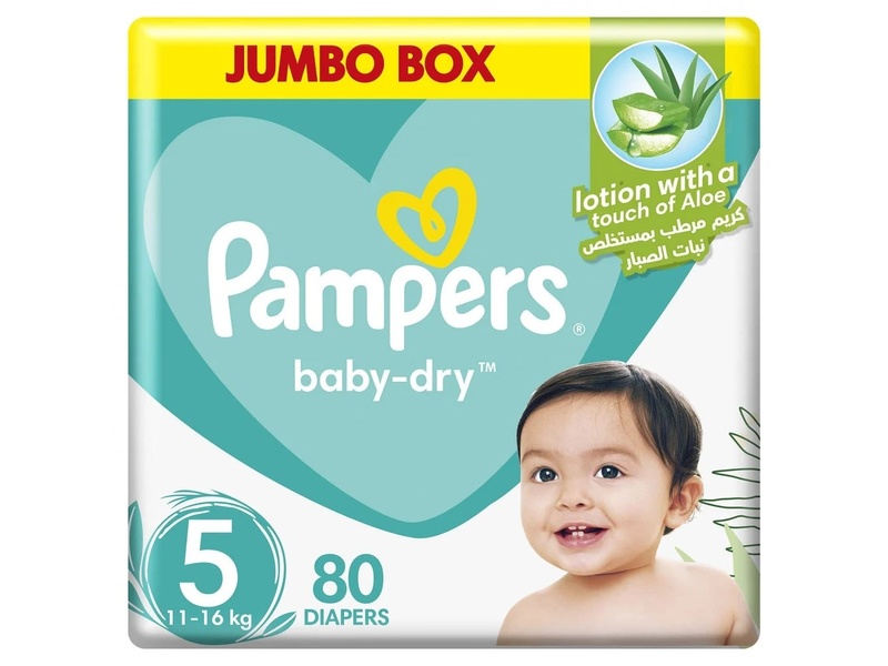 PAMPERS DIAPERS NO5 JUMPO BOX 80 PADS