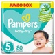 PAMPERS DIAPERS NO5 JUMPO BOX 80 PADS