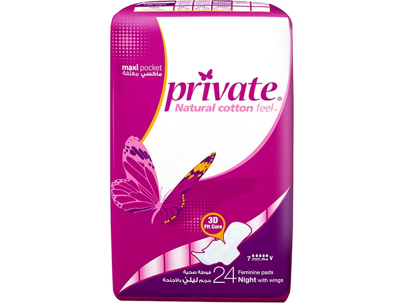 Private night maxi pocket wings 24 pads