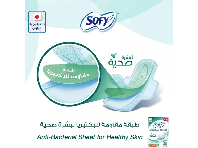 SOFY  SLIM LARGE ANTI BACTERIAL 28 PADS