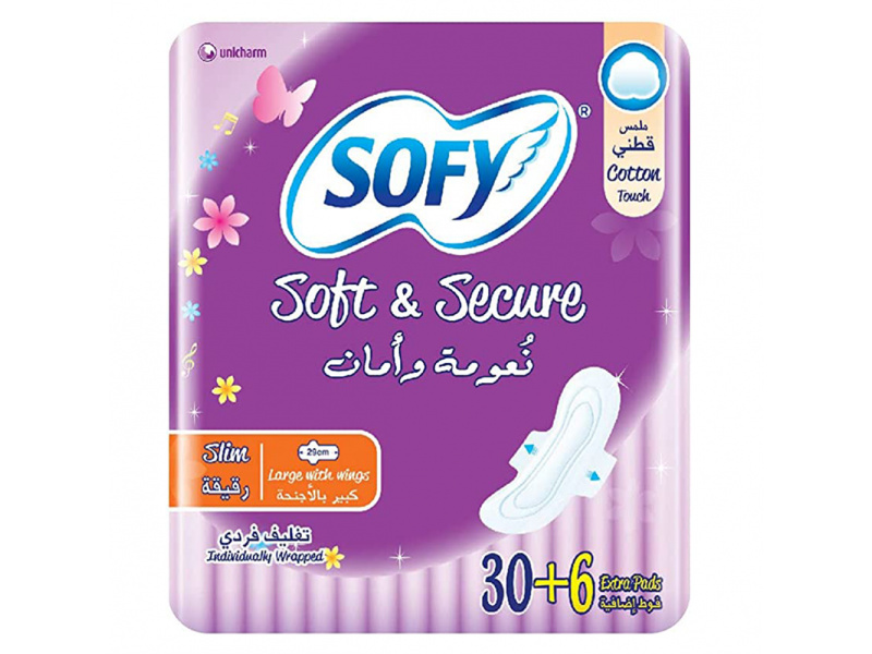 SOFY  SLIM LARGE WINGS (30+6) PADS